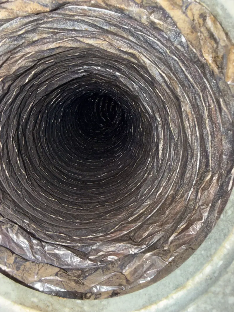 Flexible air duct interior before service